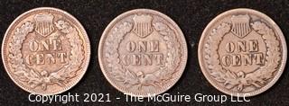 Numismatic: U.S. Coins: (3) Indian Head Cents