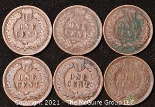 Numismatic: U.S. Coins: (6) Indian Head Cents