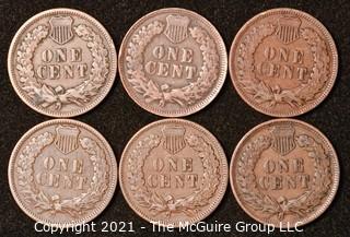 Numismatic: U.S. Coins: (6) Indian Head Cents