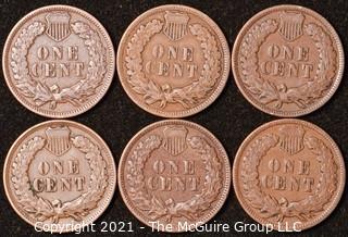 Numismatic: U.S. Coins: (6) Indian Head Cents