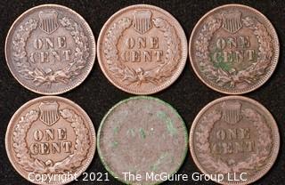 Numismatic: U.S. Coins: (6) Indian Head Cents