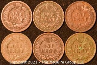 Numismatic: U.S. Coins: (6) Indian Head Cents