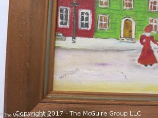 Framed Streetscape; signed Weigle; lower left; 11 1/2 X 14" 