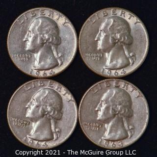 Numismatic: U.S. Coins: (4) Washington Silver Quarters