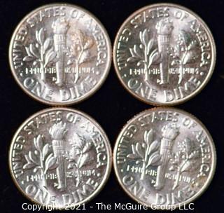 Numismatic: U.S. Coins: (4) Roosevelt Silver Dimes