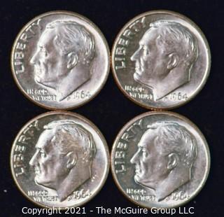 Numismatic: U.S. Coins: (4) Roosevelt Silver Dimes