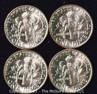 Numismatic: U.S. Coins: (4) Roosevelt Silver Dimes