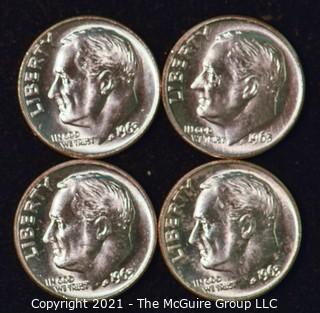 Numismatic: U.S. Coins: (4) Roosevelt Silver Dimes