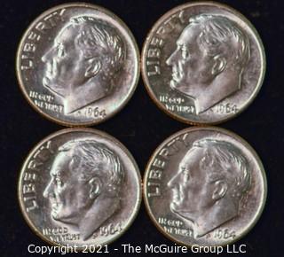 Numismatic: U.S. Coins: (4) Roosevelt Silver Dimes