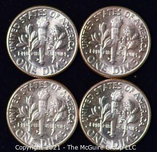 Numismatic: U.S. Coins: (4) Roosevelt Silver Dimes