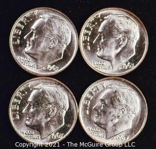 Numismatic: U.S. Coins: (4) Roosevelt Silver Dimes