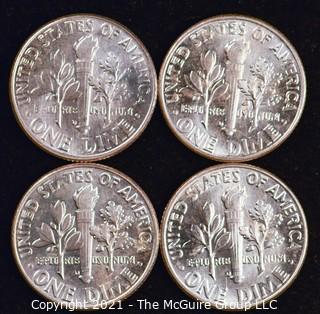 Numismatic: U.S. Coins: (4) Roosevelt Silver Dimes