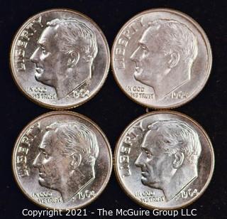 Numismatic: U.S. Coins: (4) Roosevelt Silver Dimes