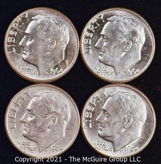 Numismatic: U.S. Coins: (4) Roosevelt Silver Dimes