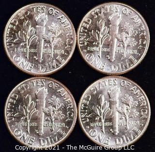 Numismatic: U.S. Coins: (4) Roosevelt Silver Dimes