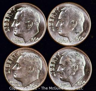 Numismatic: U.S. Coins: (4) Roosevelt Silver Dimes