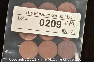 Numismatic: U.S. Coins: (9) Wheat Cents