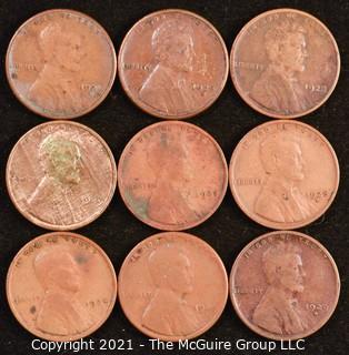 Numismatic: U.S. Coins: (9) Wheat Cents