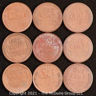 Numismatic: U.S. Coins: (9) Wheat Cents