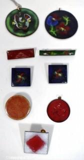 Group of Hand Made Copper and Enamel Painted Jewely.  