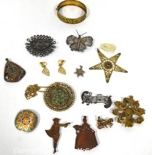 Collection of Vintage Metal Jewelry.