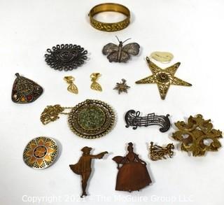 Collection of Vintage Metal Jewelry.