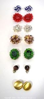 Seven (7) Pairs of Vintage Clip On Earrings 