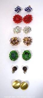 Seven (7) Pairs of Vintage Clip On Earrings 