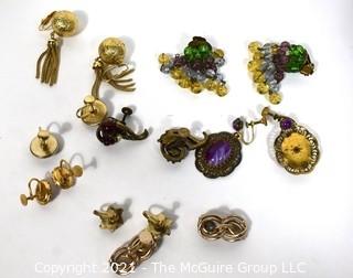 Group of Costume Clip On Earrings. 