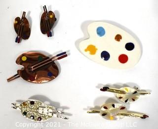 Group of Artist Pallete Themed Jewelry