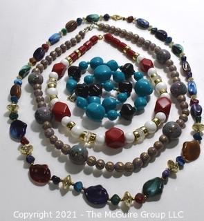 Four (4) Vintage Lucite Bead Necklaces. 