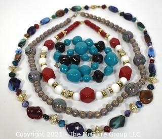 Four (4) Vintage Lucite Bead Necklaces. 