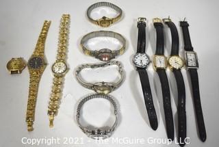 Group of Eleven (11) Wrist Watches Includes Timex and Waltham.  Untested.  