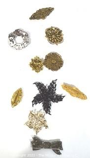 Group of Vintage Rhinestone Brooches. Includes Trifari. 