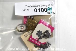 Group of Vintage Sterling Silver Souvenir Charms and Pendants.  Includes 1912 RSA Quebec Club Pin School Club Pins