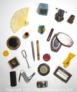 Antique Junk Drawer Trinket Items.  