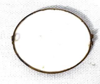 Antique Porcelain Oval Hand Painted Brooch Front.  Missing Clasp.  Measures 2" long. 