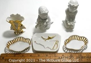 Collection of White Porcelain Decorative Items.  Includes Bing And Grondahl.