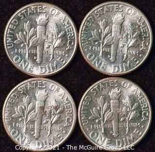 Numismatic: U.S. Coins: (4) Roosevelt Silver Dimes