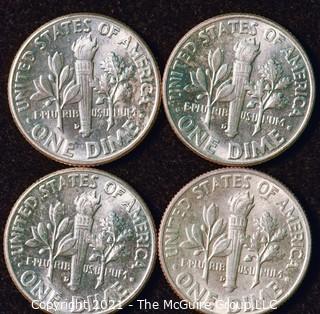 Numismatic: U.S. Coins: (4) Roosevelt Silver Dimes