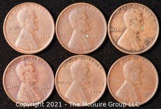 Numismatic: U.S. Coins: (6) Lincoln Wheat Cents