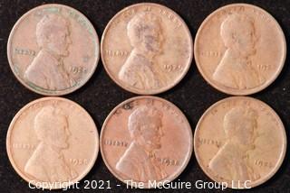 Numismatic: U.S. Coins: (6) Wheat Cents