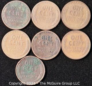 Numismatic: U.S. Coins: (7) Wheat Cents