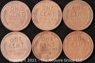 Numismatic: U.S. Coins: (6) Lincoln Wheat Cents 