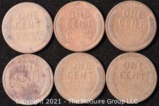 Numismatic: U.S. Coins: (6) Lincoln Wheat Cents 