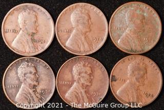 Numismatic: U.S. Coins: (6) Wheat Cents