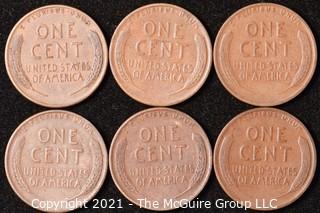 Numismatic: U.S. Coins: (6) Lincoln Wheat Cents 