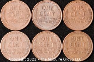 Numismatic: U.S. Coins: (6) Lincoln Wheat Cents 