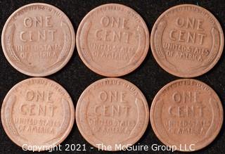 Numismatic: U.S. Coins: (6) Lincoln Wheat Cents 