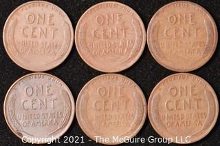 Numismatic: U.S. Coins: (6) Lincoln Wheat Cents 